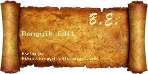 Bengyik Edit névjegykártya